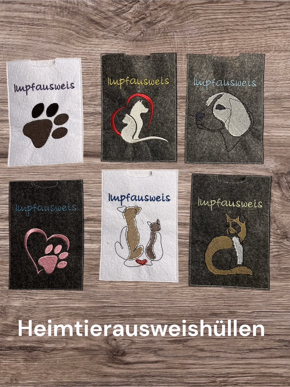 Handgemachte Heimtierausweis/ Impfpass Hüllen unikat