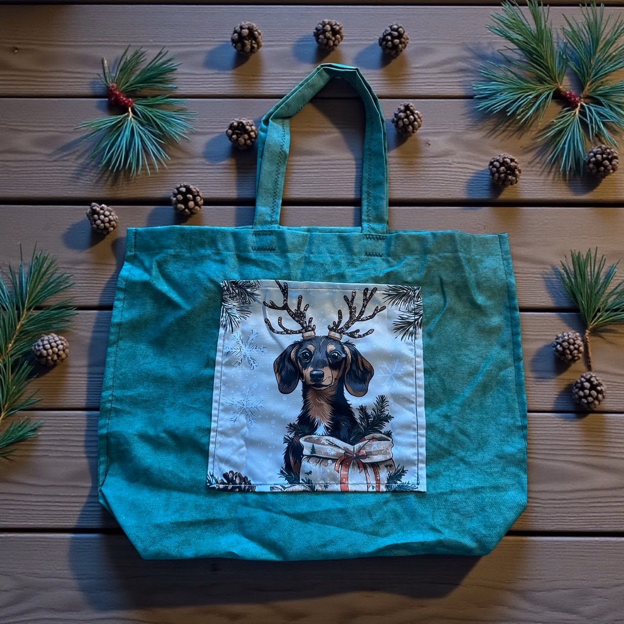 Handgenähte Einkaufstaschen mit tierischem Weihnachtsmotiv – Liebevolle Einzelstücke für die festliche Zeit – Bild 6