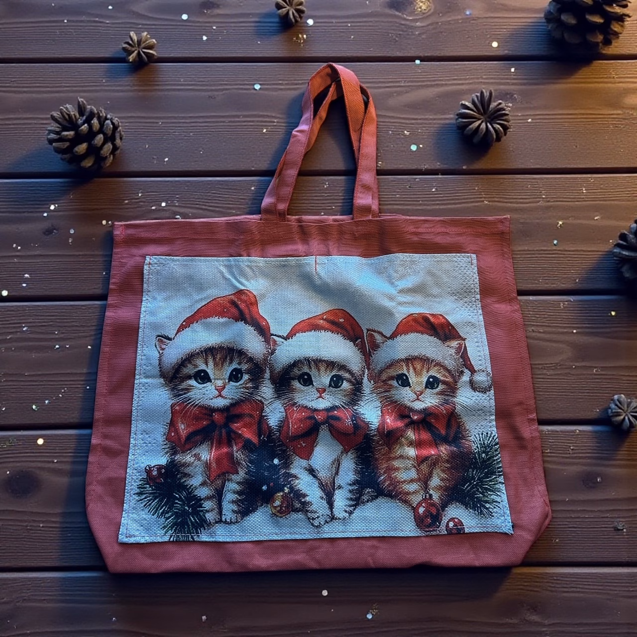 Handgenähte Einkaufstaschen mit tierischem Weihnachtsmotiv – Liebevolle Einzelstücke für die festliche Zeit – Bild 8