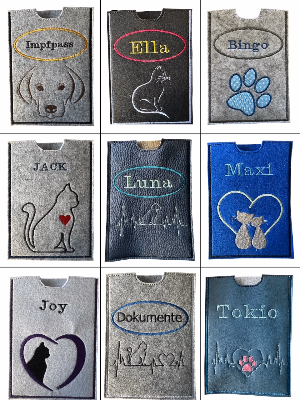 HANDGEMACHTE HÜLLE FÜR DEN EU-HEIMTIERAUSWEIS – PERSONALISIER