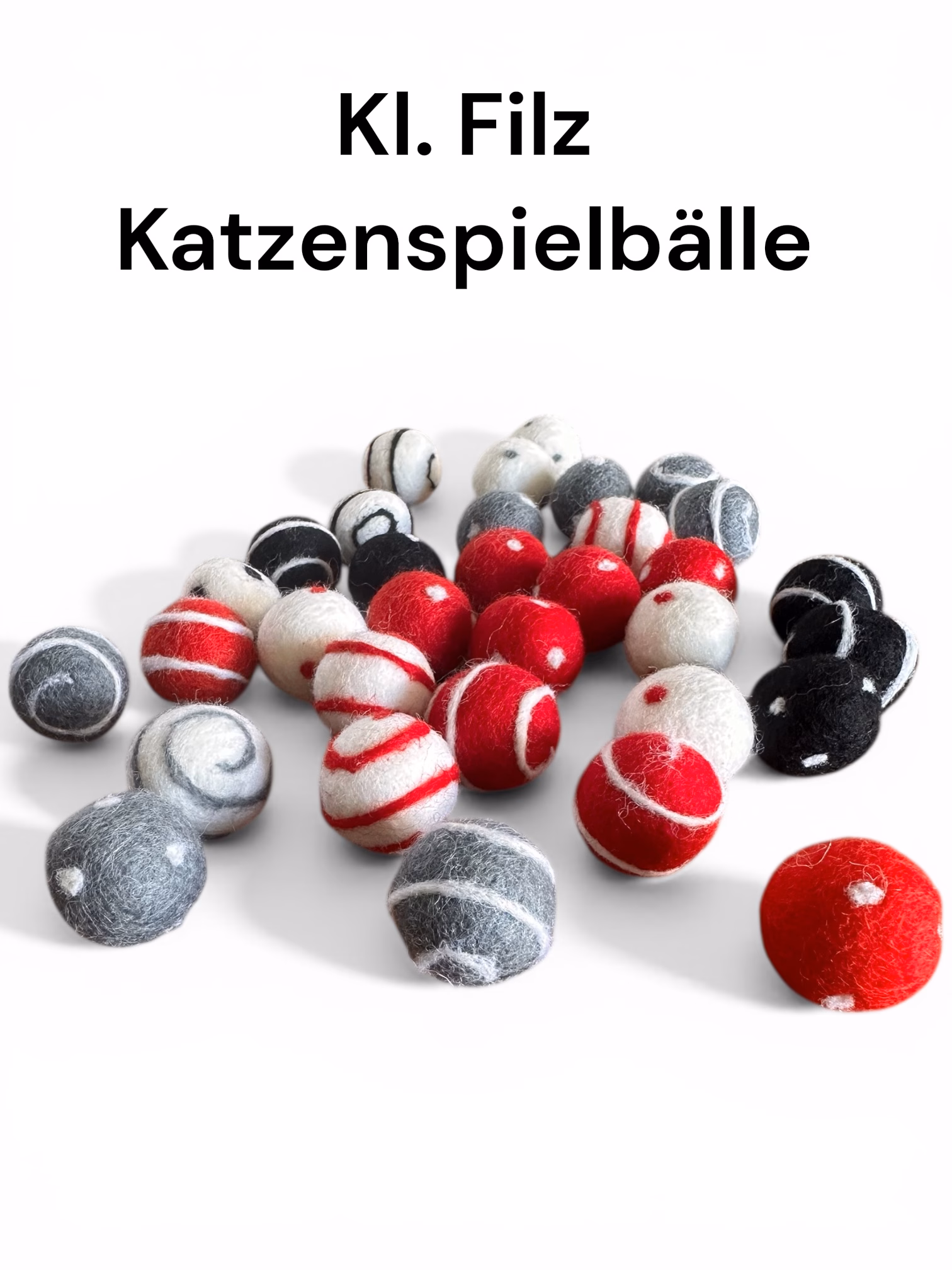 Filzbälle 2 cm – Katzenspielbälle im 3er & 6er Set 🐾