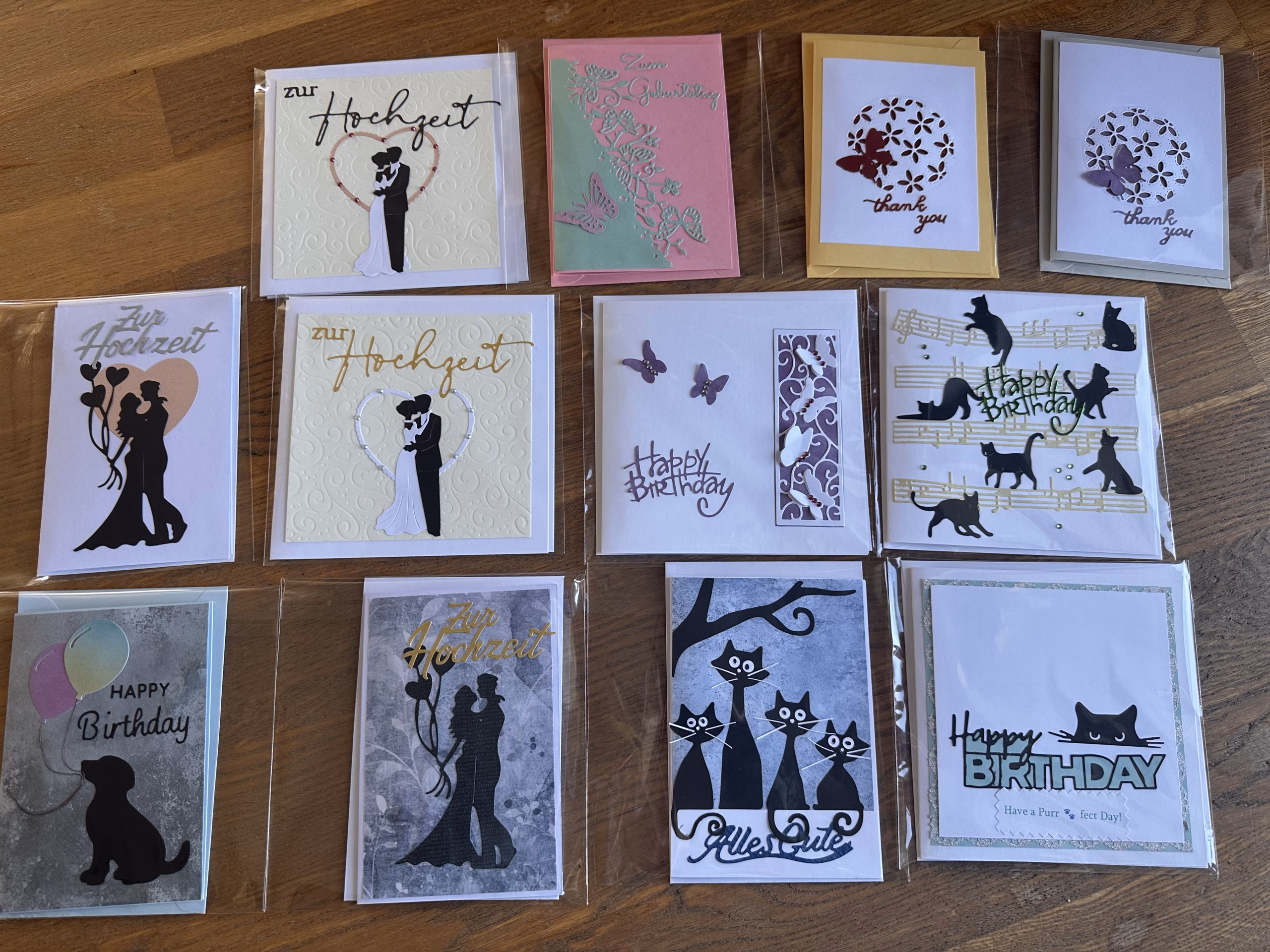 Handgemachte Grußkarten versch. Anlässe
