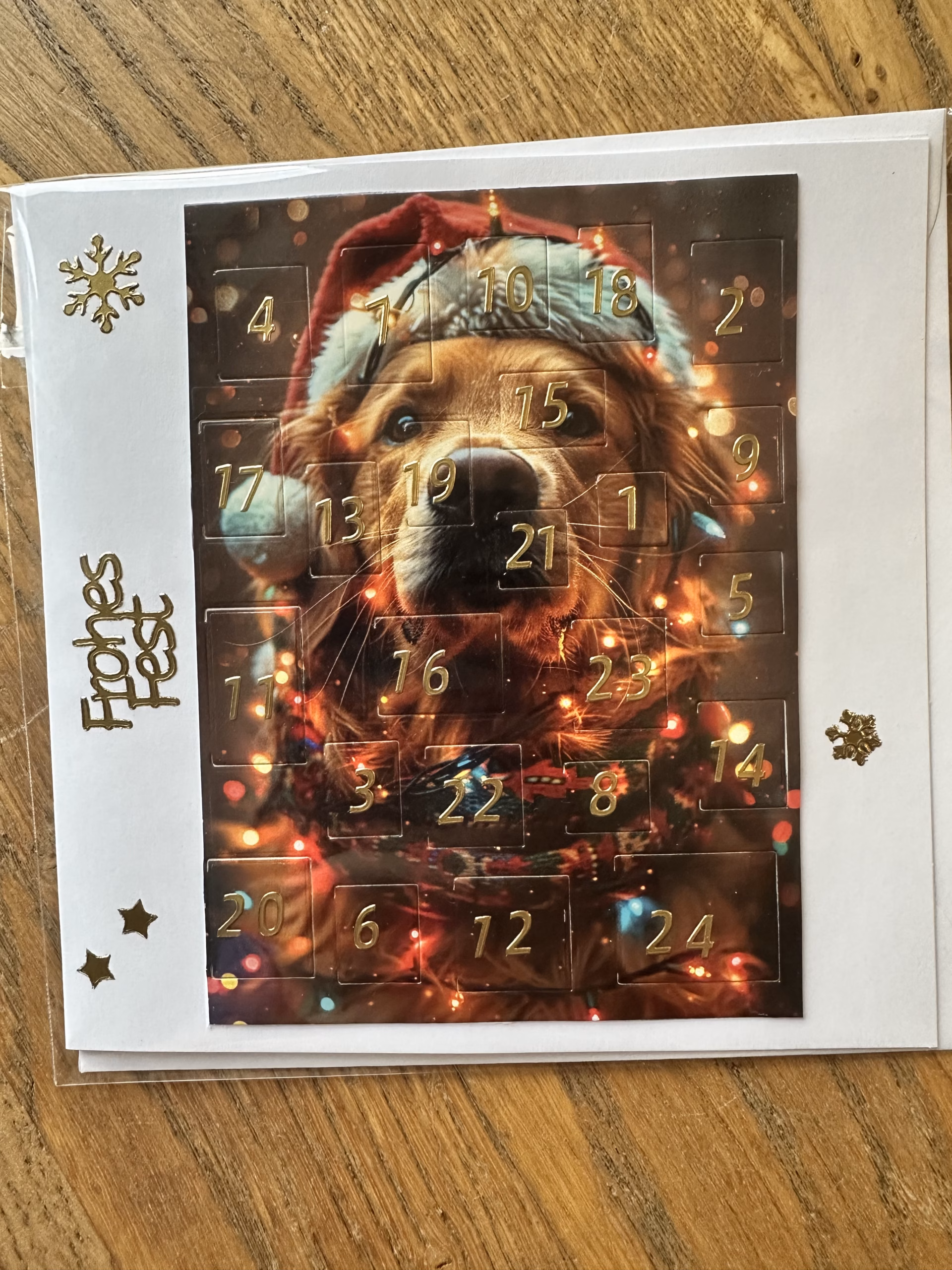 Handgemachte Adventskalenderkarte mit 24 Tiermotiven – Bild 10
