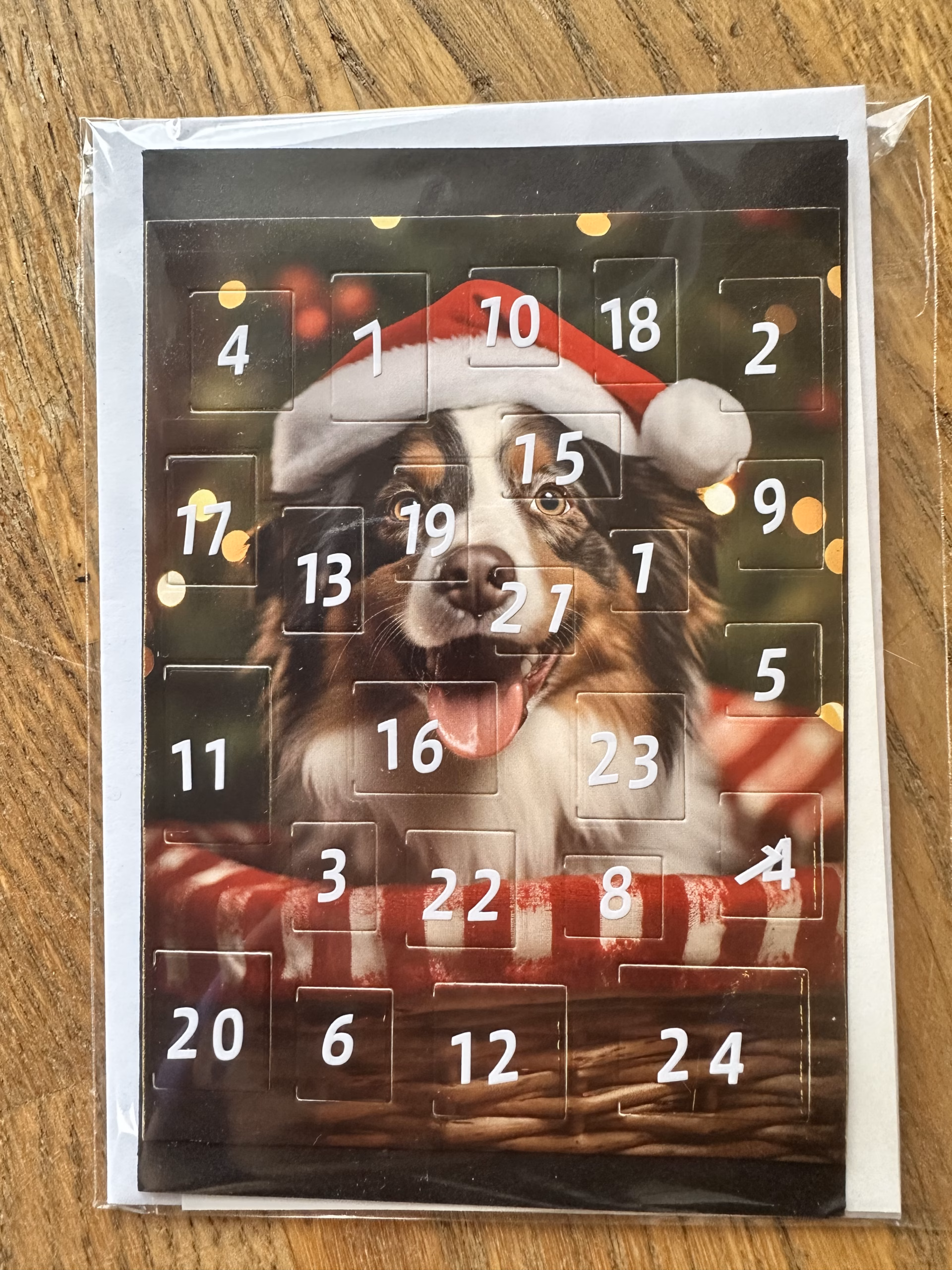Handgemachte Adventskalenderkarte mit 24 Tiermotiven – Bild 8