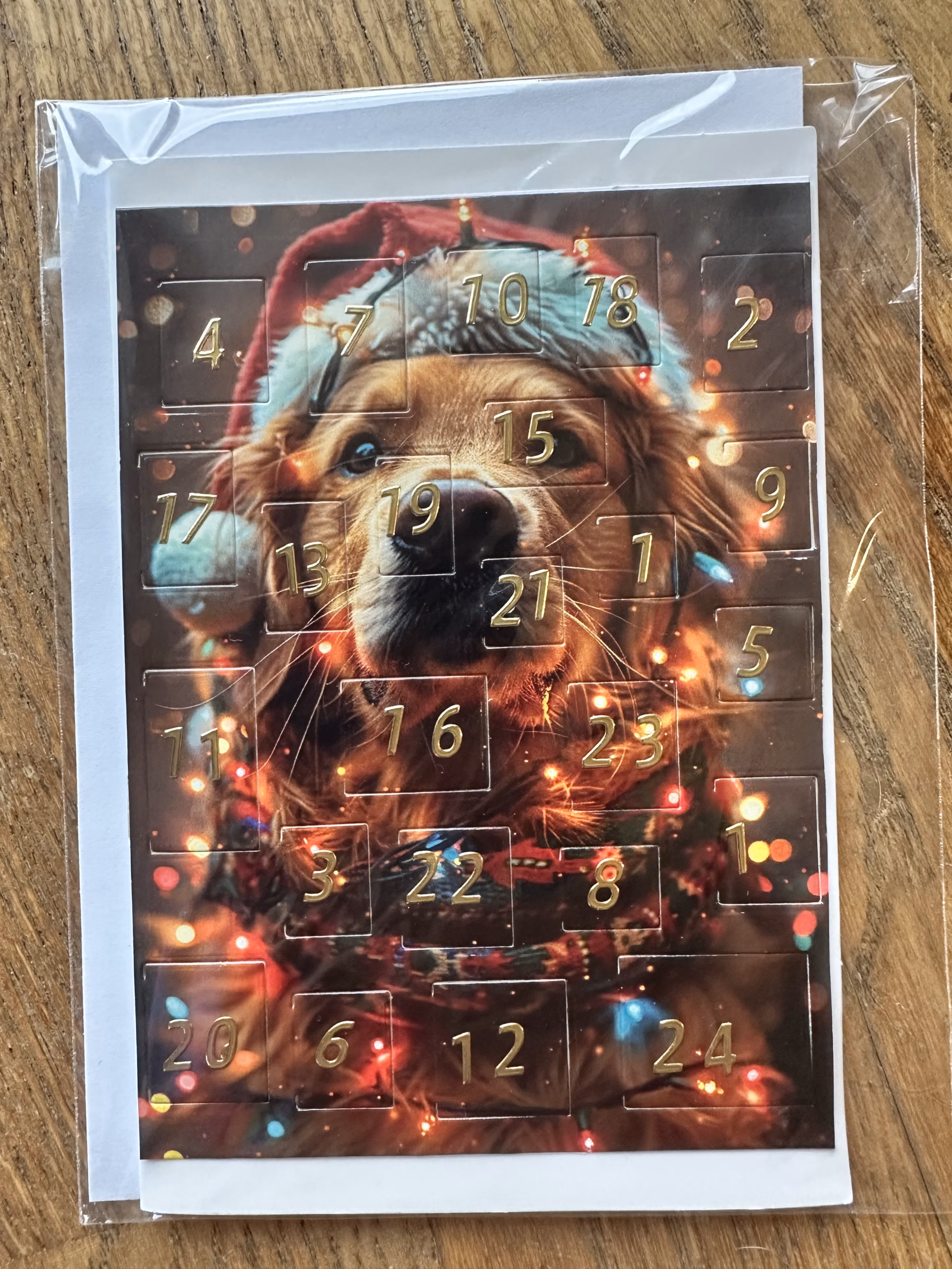 Handgemachte Adventskalenderkarte mit 24 Tiermotiven – Bild 3