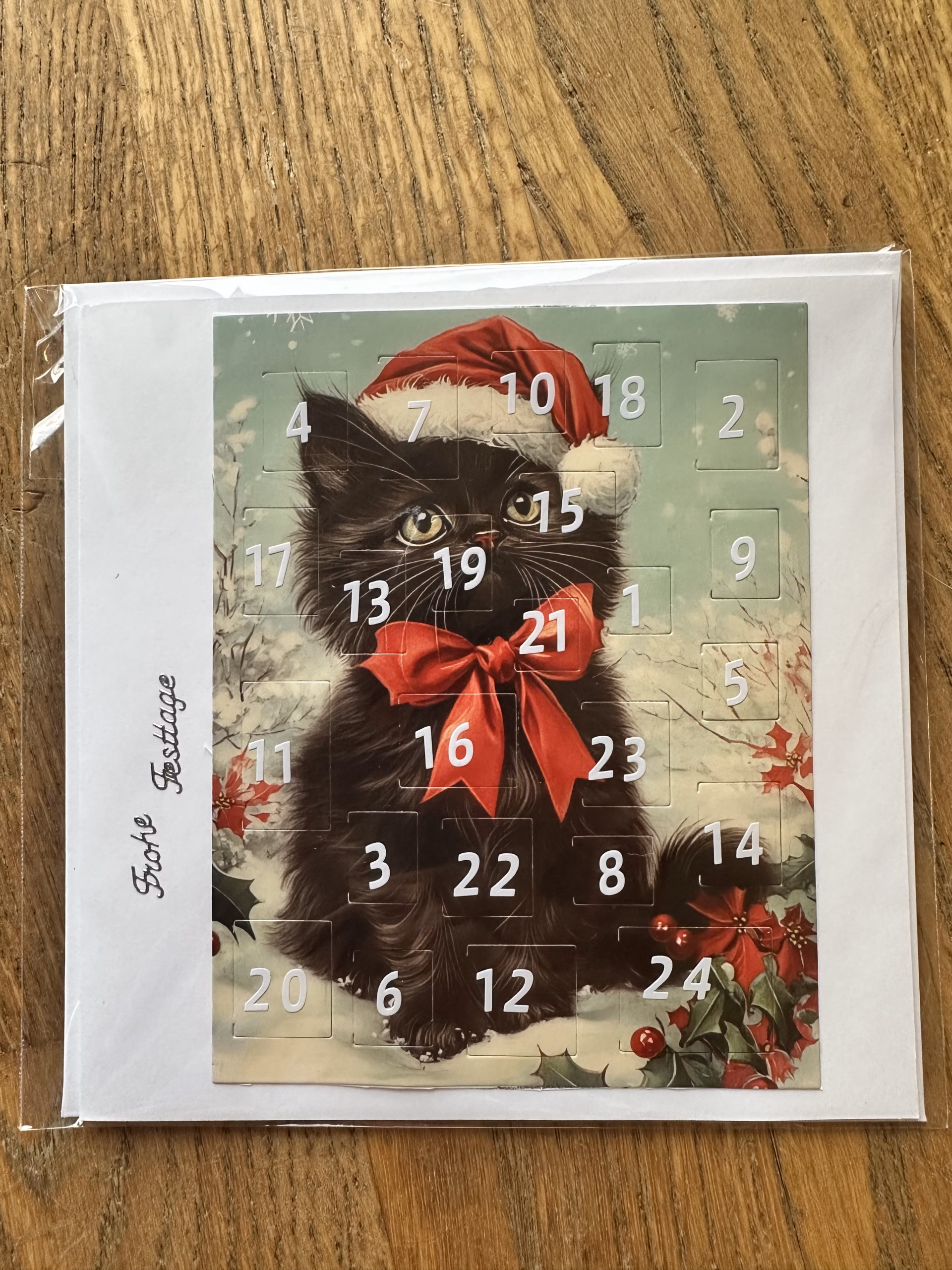Handgemachte Adventskalenderkarte mit 24 Tiermotiven – Bild 6