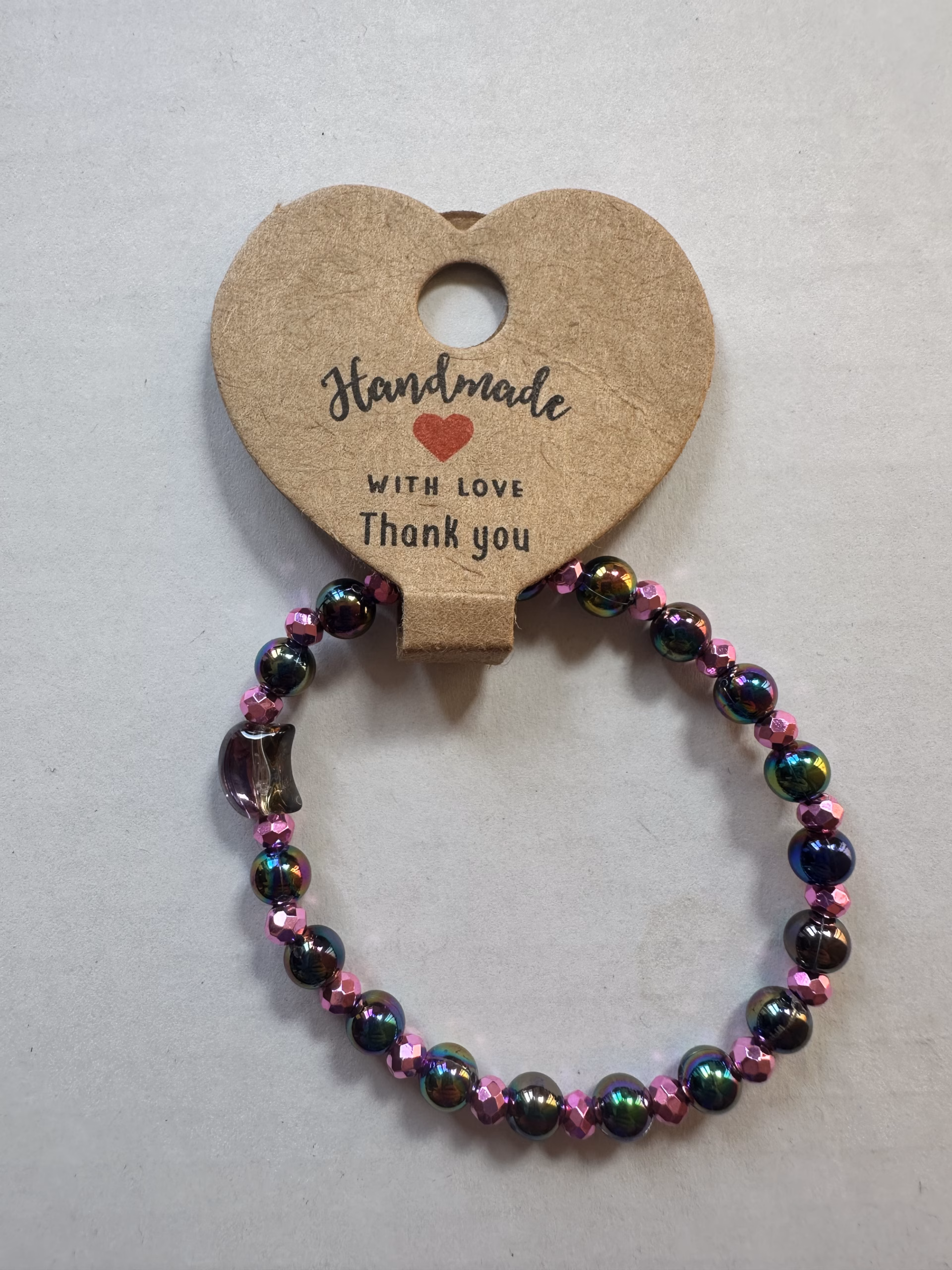 Handgemachtes Perlenarmband mit Katzenkopf – dehnbar – Bild 4