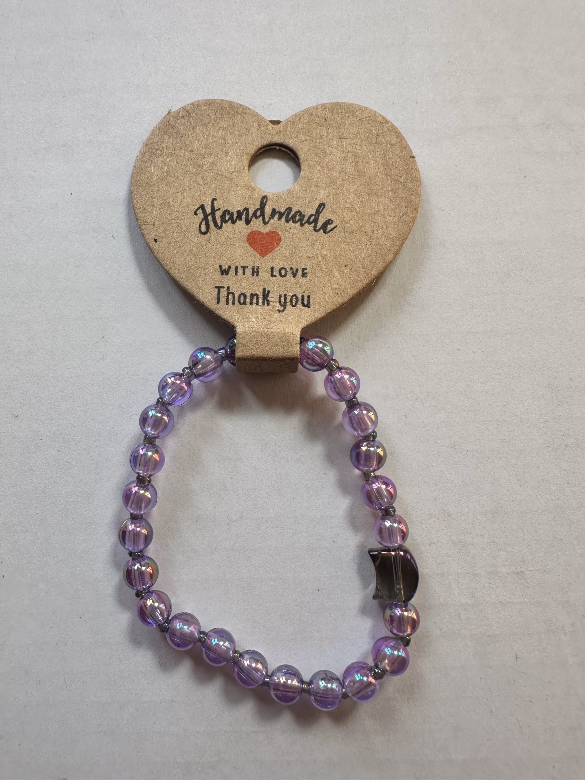 Handgemachtes Perlenarmband mit Katzenkopf – dehnbar – Bild 3