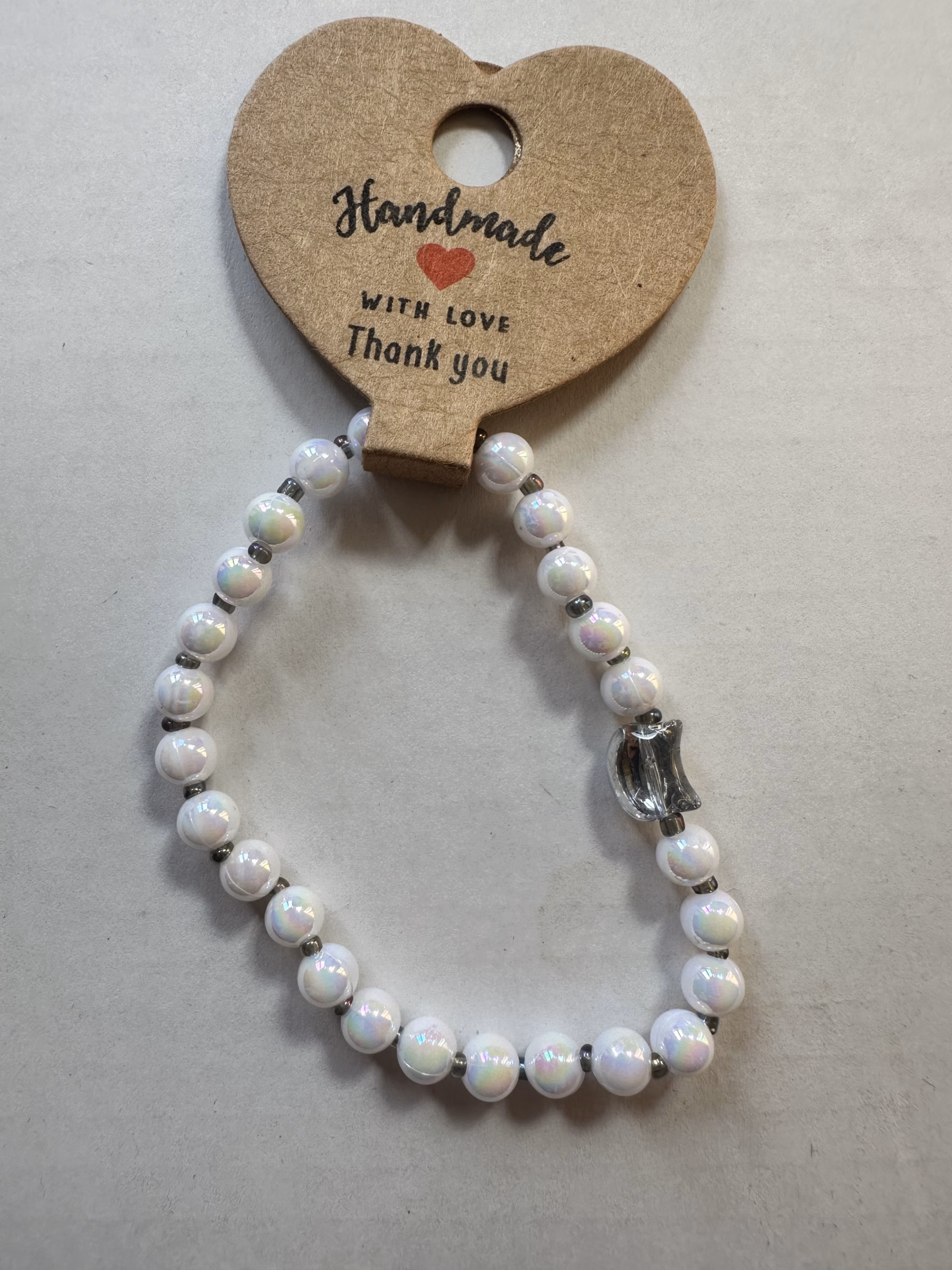 Handgemachtes Perlenarmband mit Katzenkopf – dehnbar – Bild 6